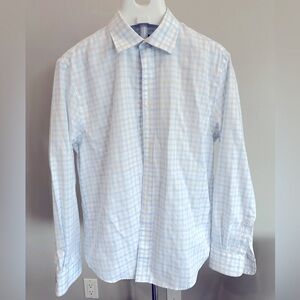 Jos A Bank tailored fit blue stripe button up dress shirt size L